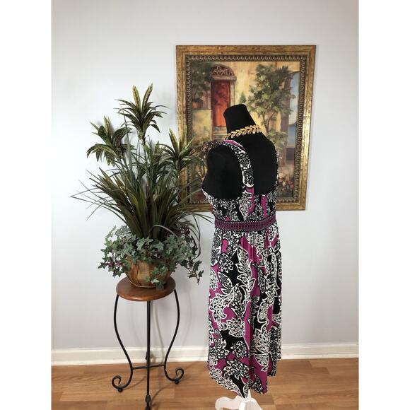 Apt. 9 Women’s Sleeveless Dress Size XL Surplice V-neck Smocked Back Bohemian - Picture 5 of 10